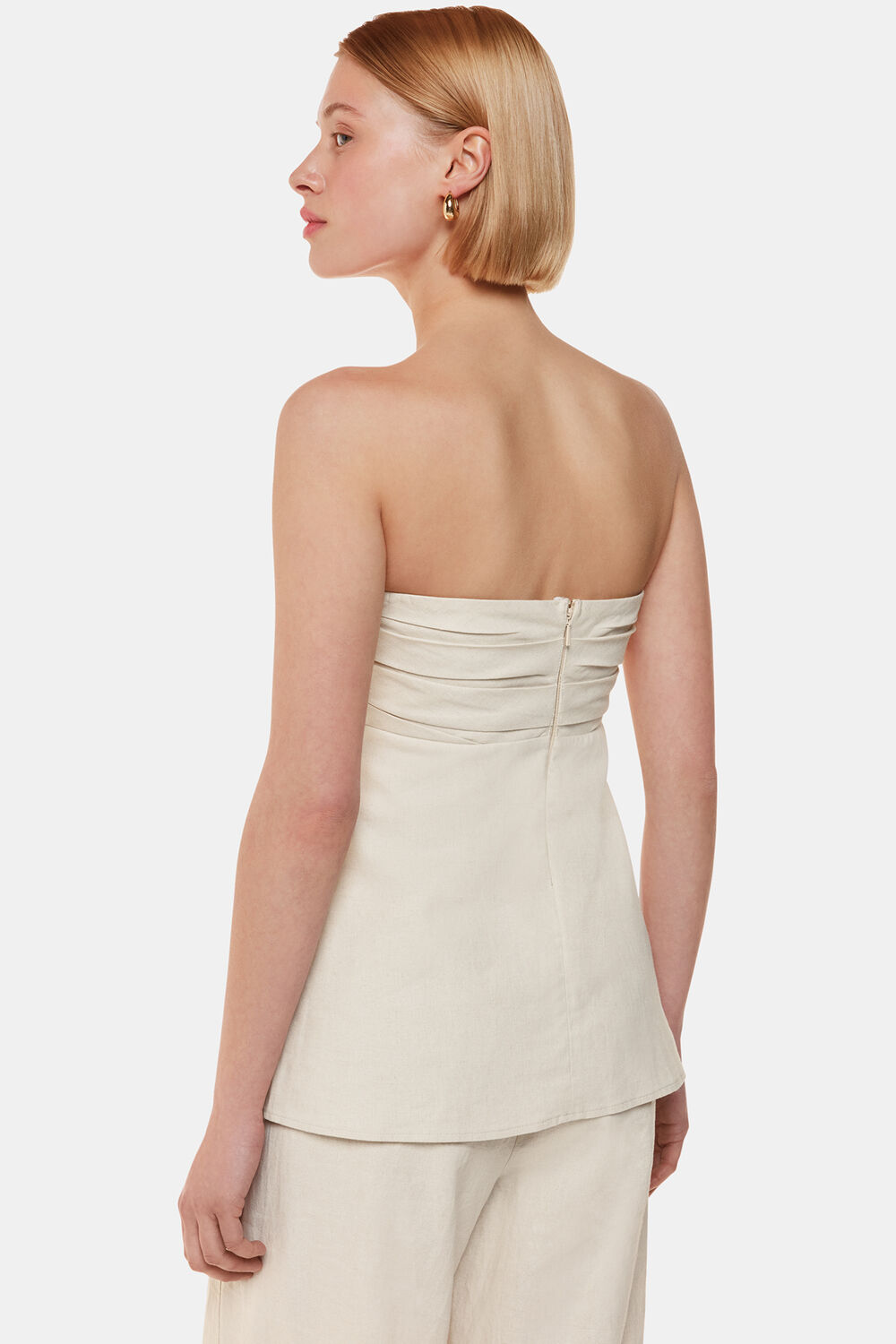 Oatmeal Lula Linen Blend Bandeau Top